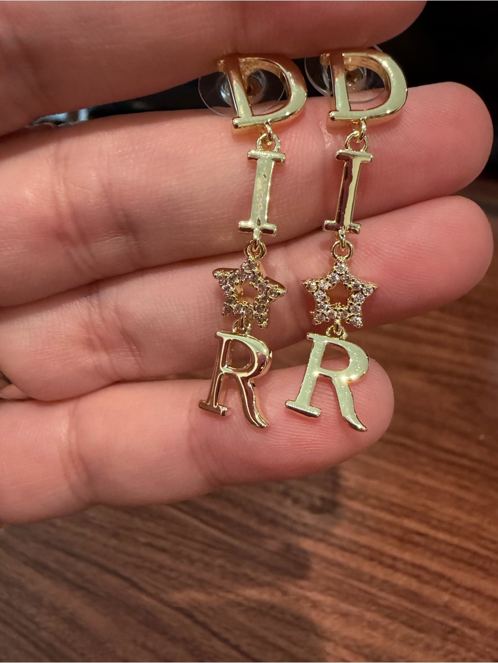 Kohl's Gold-Tone Initial Drop Earrings with Star Charm